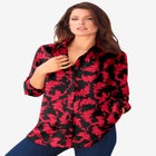 Kate Long-Sleeve Crisp Cotton-Blend Button-Front Shirt image number null