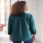 Faux Suede Button-Front Shirt image number null