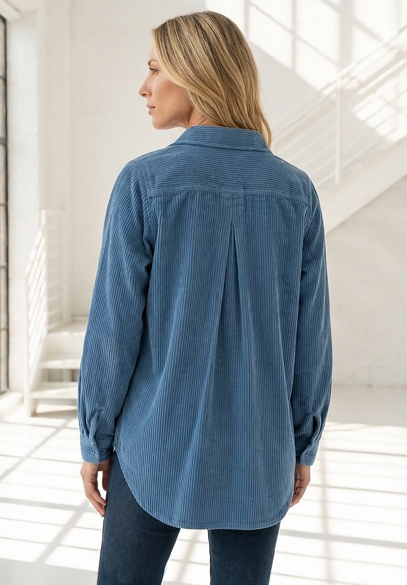 Corduroy Button-Front Shirt image number 1