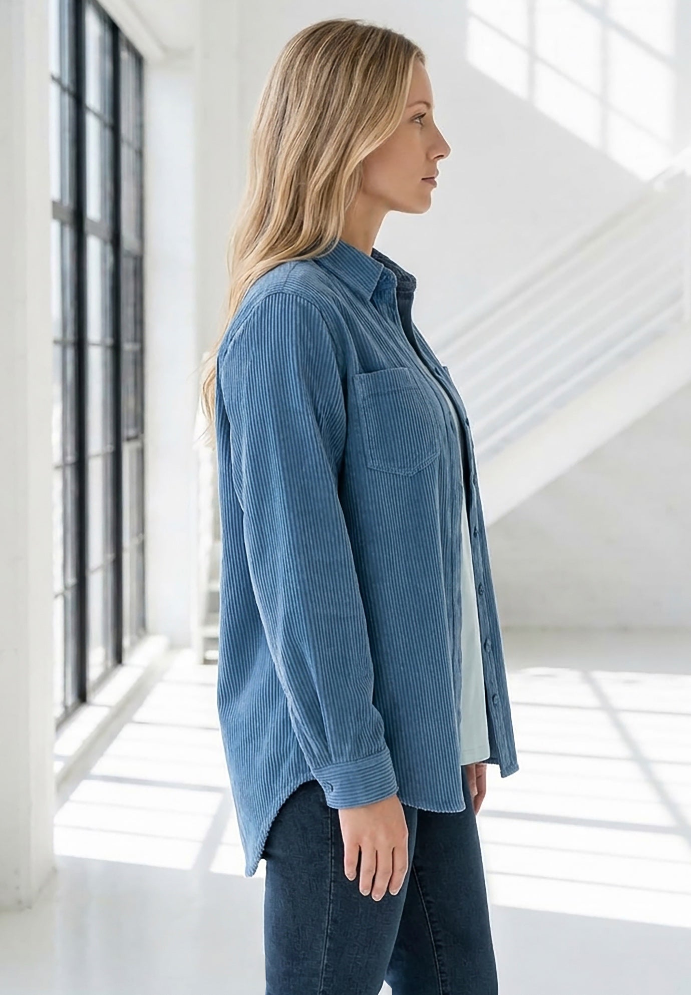 Corduroy Button-Front Shirt image number 2
