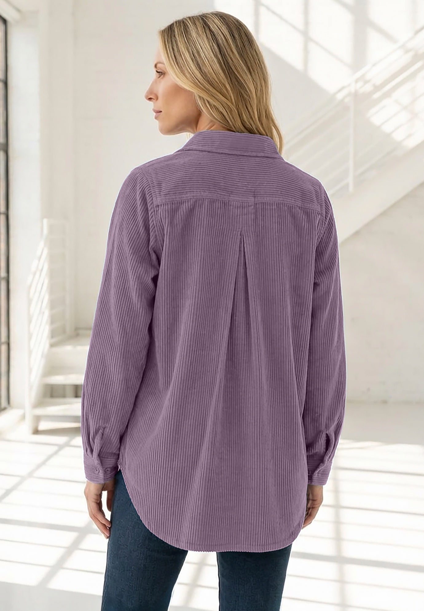 Corduroy Button-Front Shirt image number 1