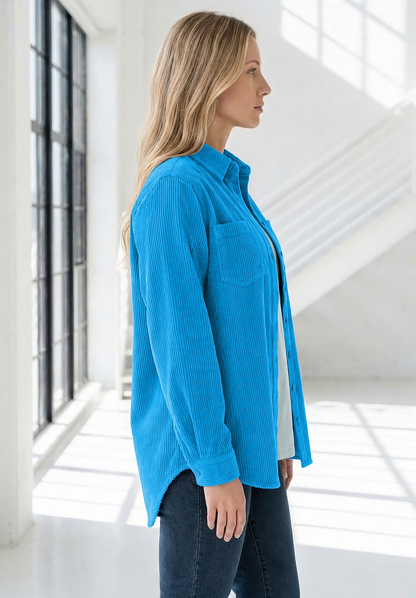Corduroy Button-Front Shirt image number 2