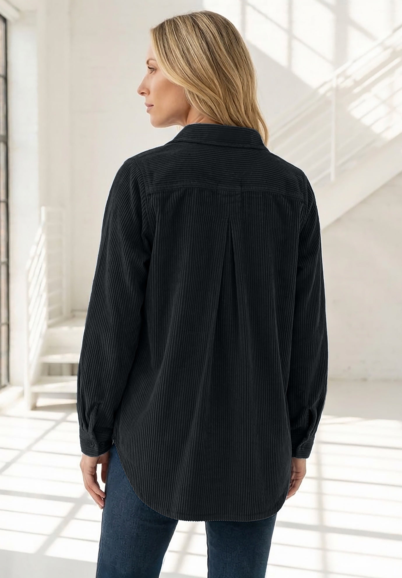 Corduroy Button-Front Shirt image number 1