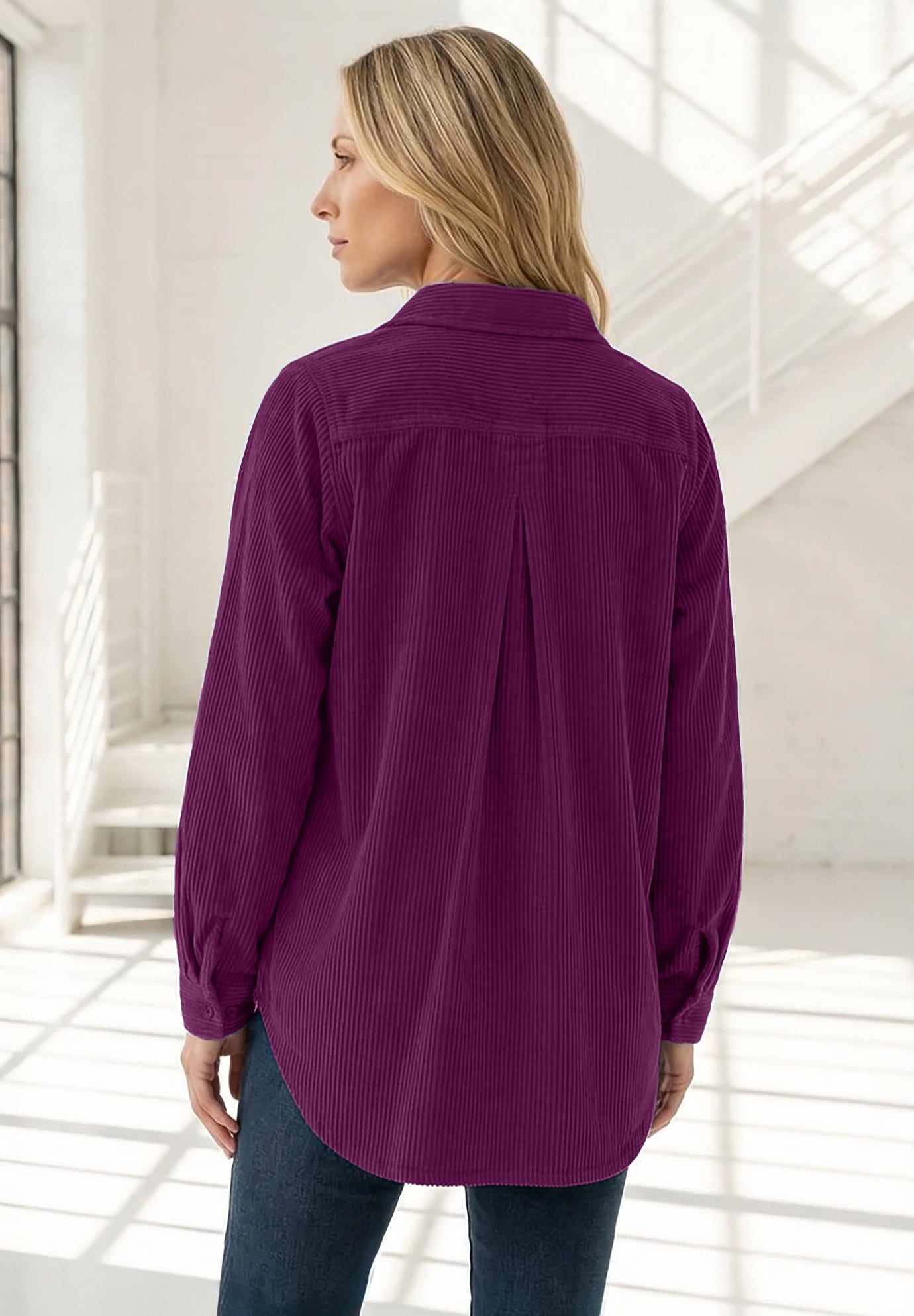 Corduroy Button-Front Shirt image number 1