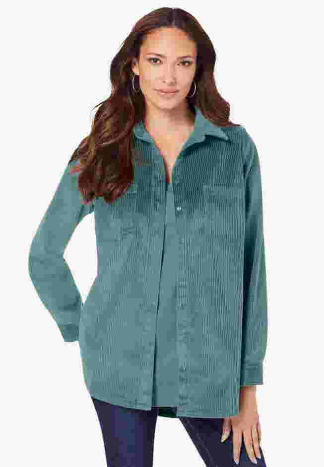 Corduroy Button-Front Shirt image number 0