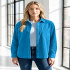 Corduroy Button-Front Shirt image number null