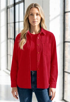 Corduroy Button-Front Shirt