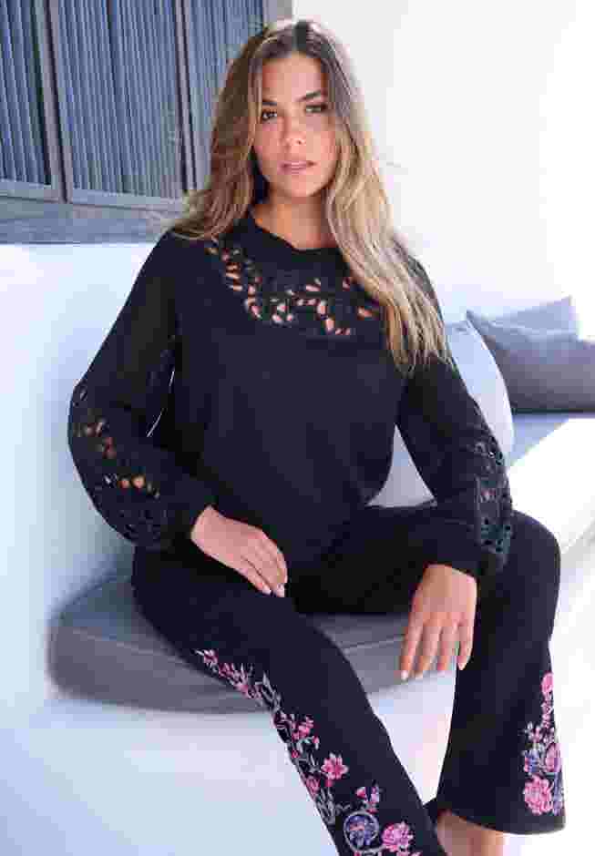 Plus Size Pullover Sweater with Cutout Detail image number 0