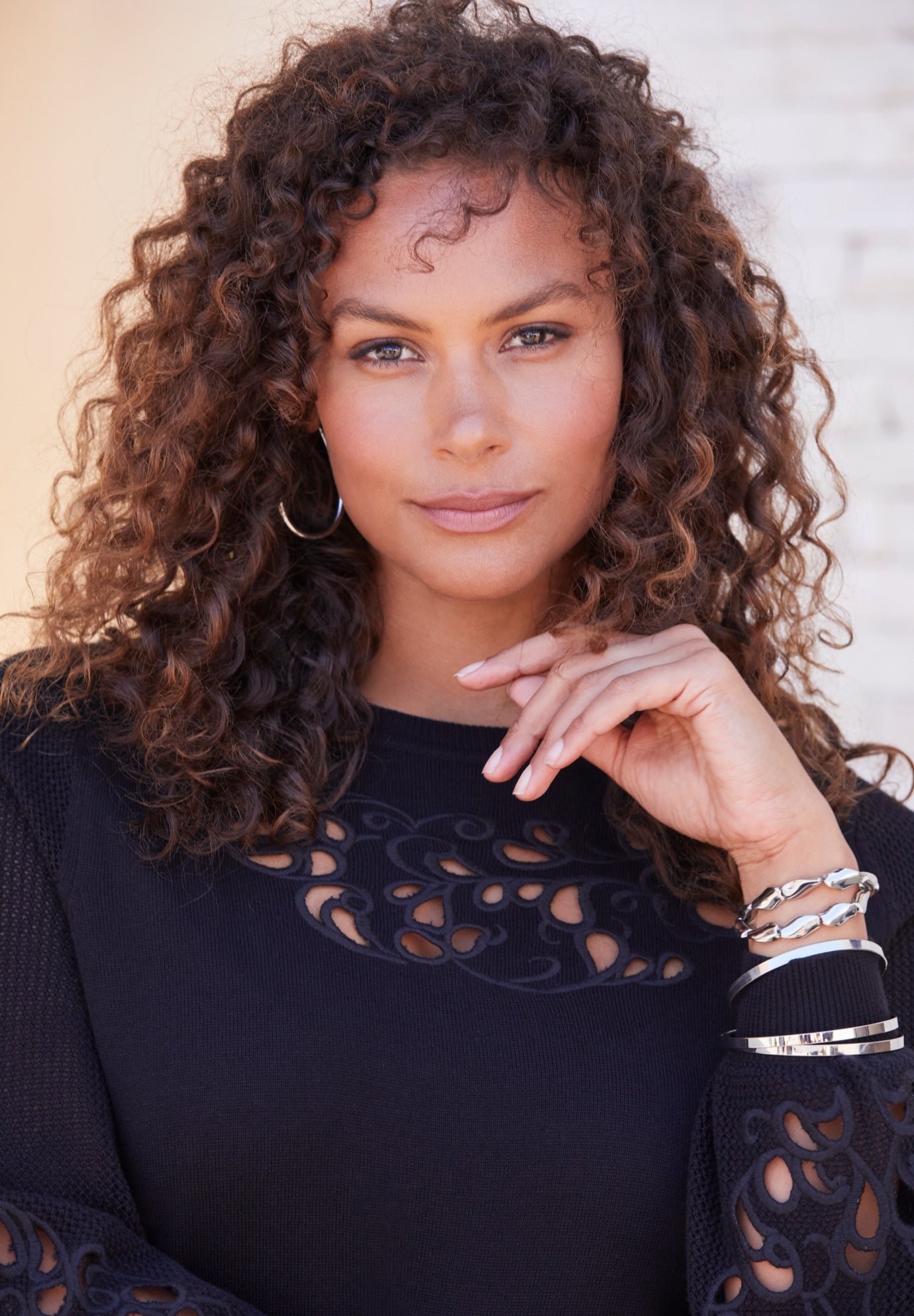 Plus Size Pullover Sweater with Cutout Detail image number 2