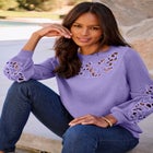 Plus Size Pullover Sweater with Cutout Detail image number 0