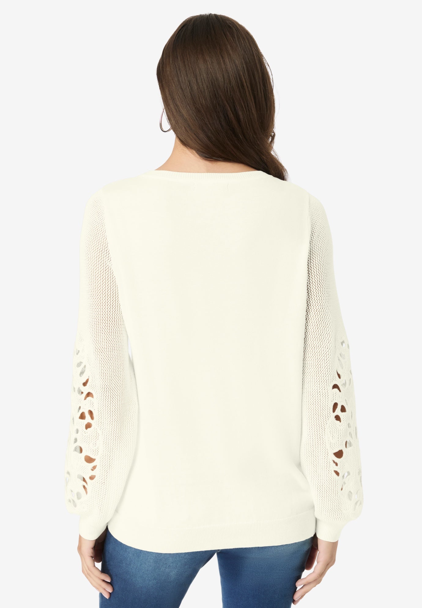 Plus Size Pullover Sweater with Cutout Detail image number 3