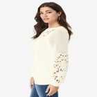 Plus Size Pullover Sweater with Cutout Detail image number null