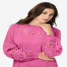 Plus Size Pullover Sweater with Cutout Detail image number null