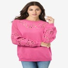 Plus Size Pullover Sweater with Cutout Detail image number null