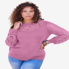 Plus Size Pullover Sweater with Cutout Detail image number null