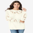 Plus Size Pullover Sweater with Cutout Detail image number null