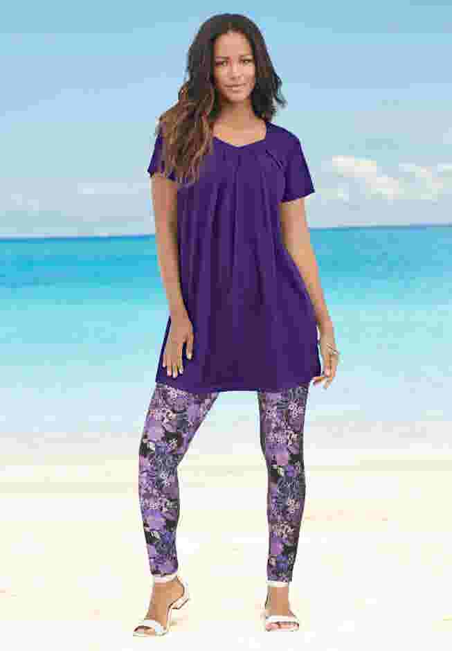 Plus Size Ankle Length Essential Stretch Legging image number 1