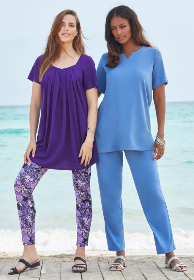 Plus Size Ankle Length Essential Stretch Legging image number 4