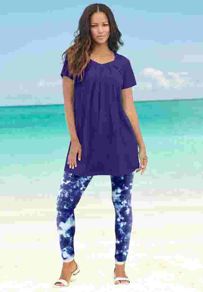 Plus Size Ankle Length Essential Stretch Legging image number 0