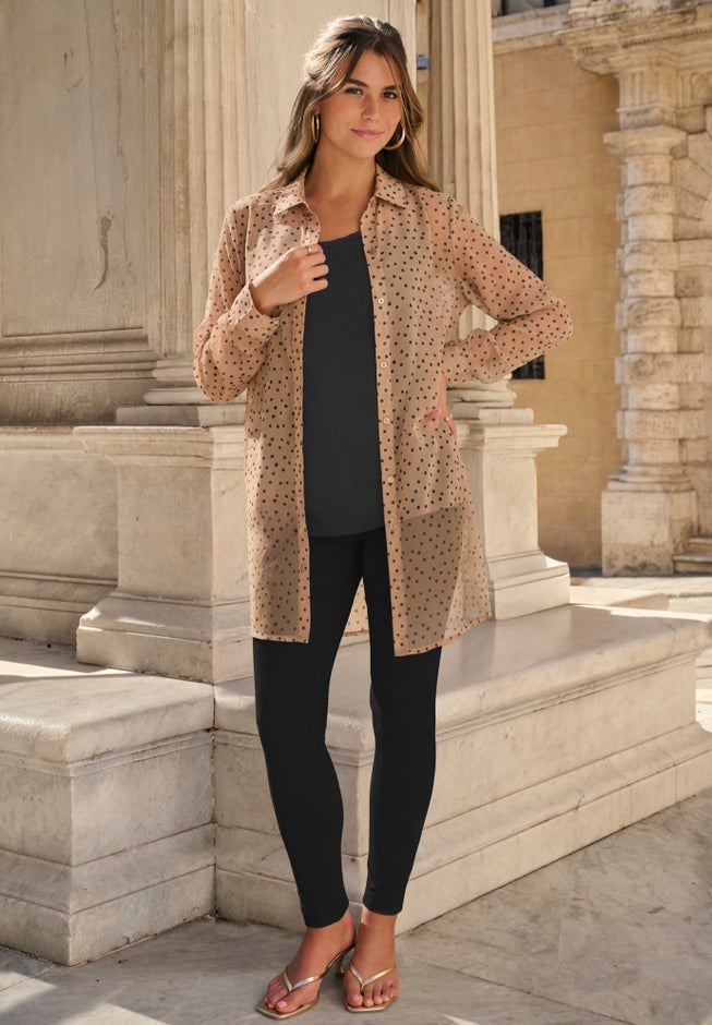 Plus Size Ankle Length Essential Stretch Legging image number 6