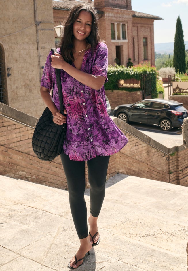 Plus Size Ankle Length Essential Stretch Legging image number 4