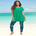 Plus Size Ankle Length Essential Stretch Legging image number null