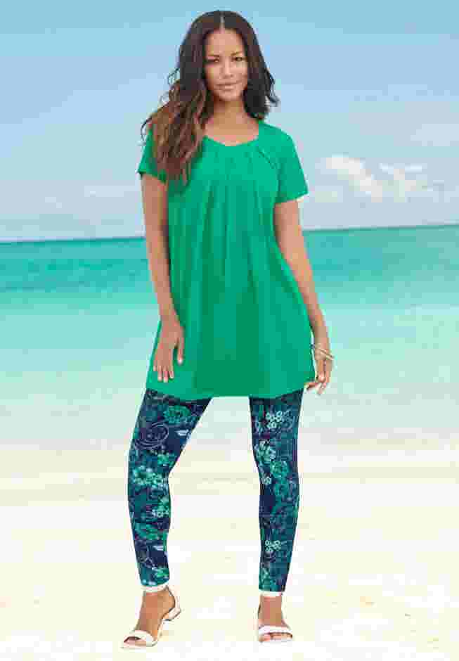 Plus Size Ankle Length Essential Stretch Legging image number 0