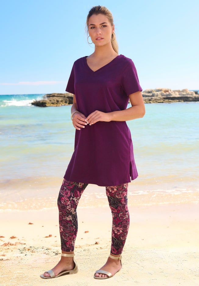 Plus Size Essential Stretch Ankle Length Pull-On Legging image number 1