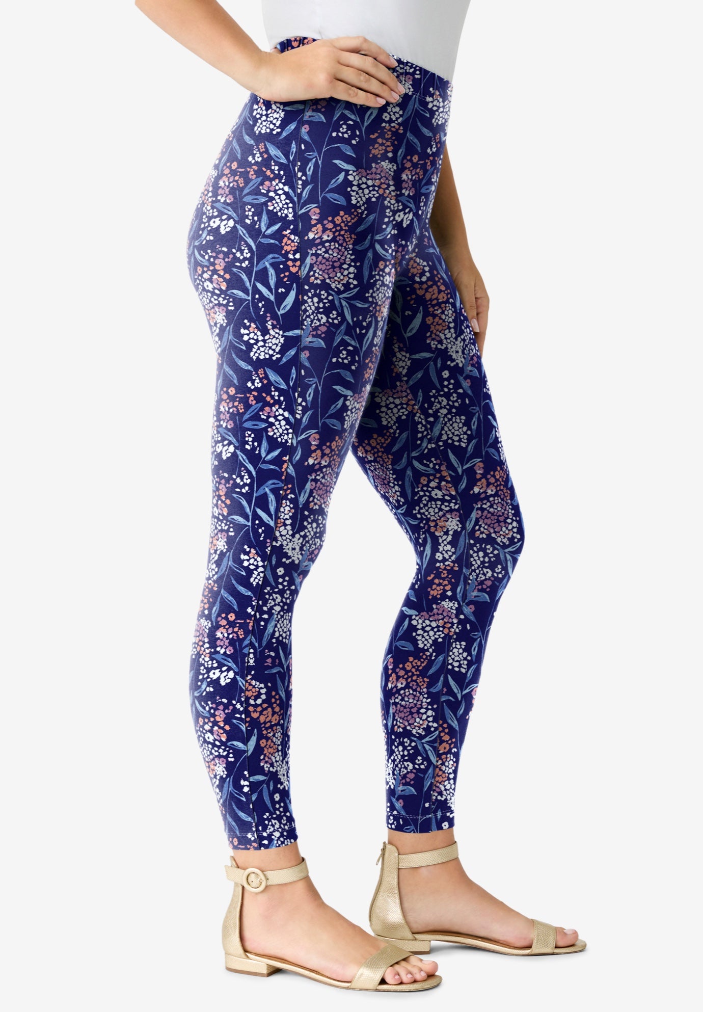 Plus Size Ankle Length Essential Stretch Legging image number 2