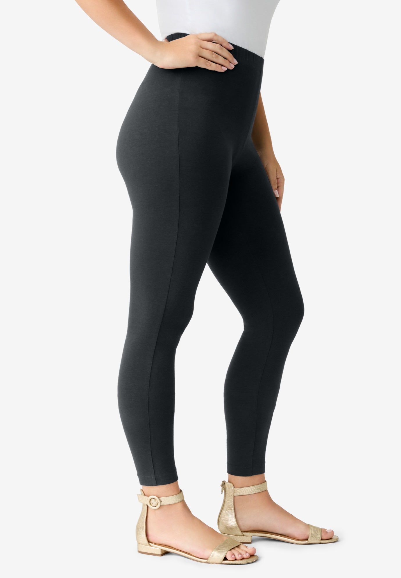 Plus Size Ankle Length Essential Stretch Legging image number 3