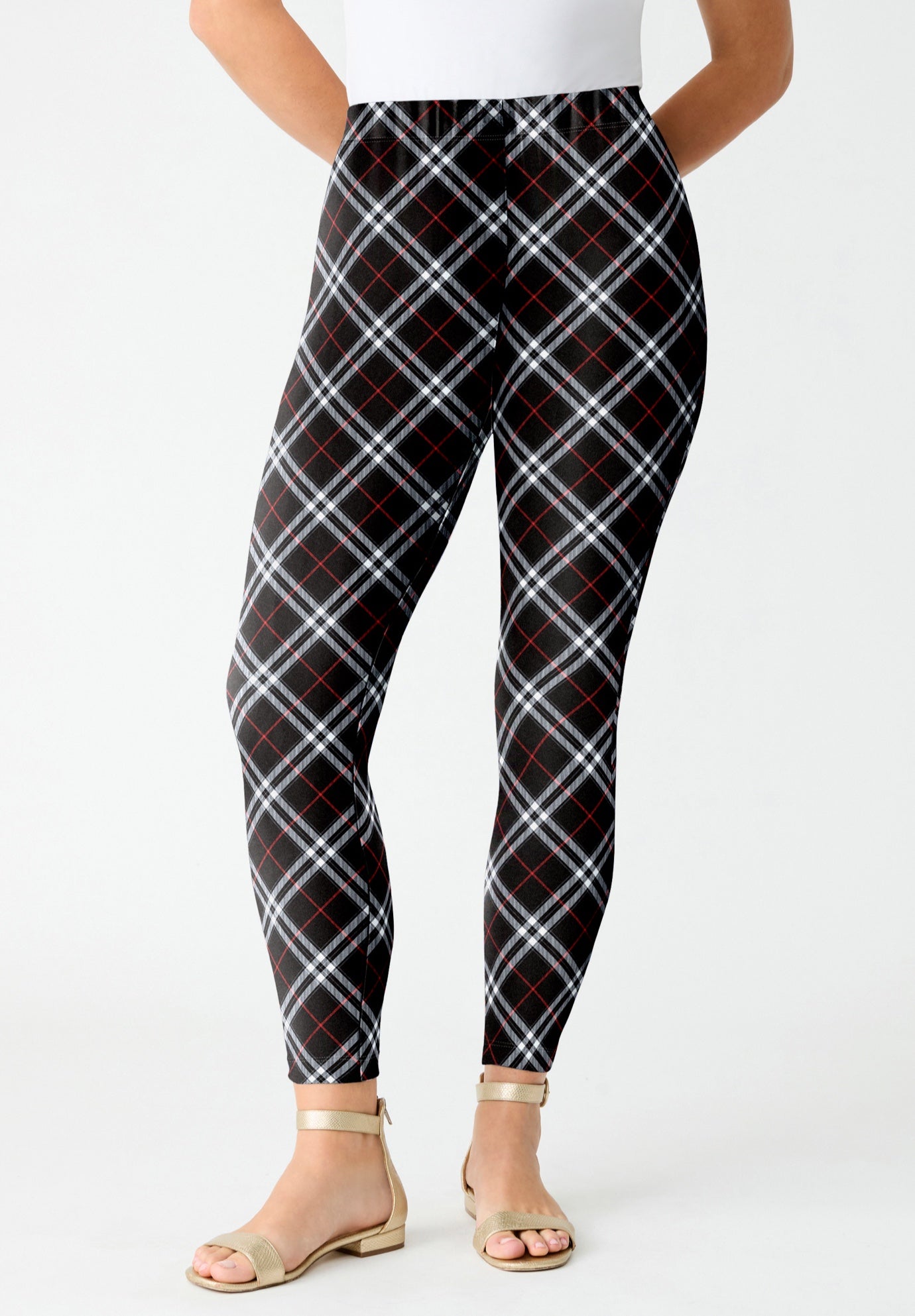 Plus Size Ankle Length Essential Stretch Legging image number 2
