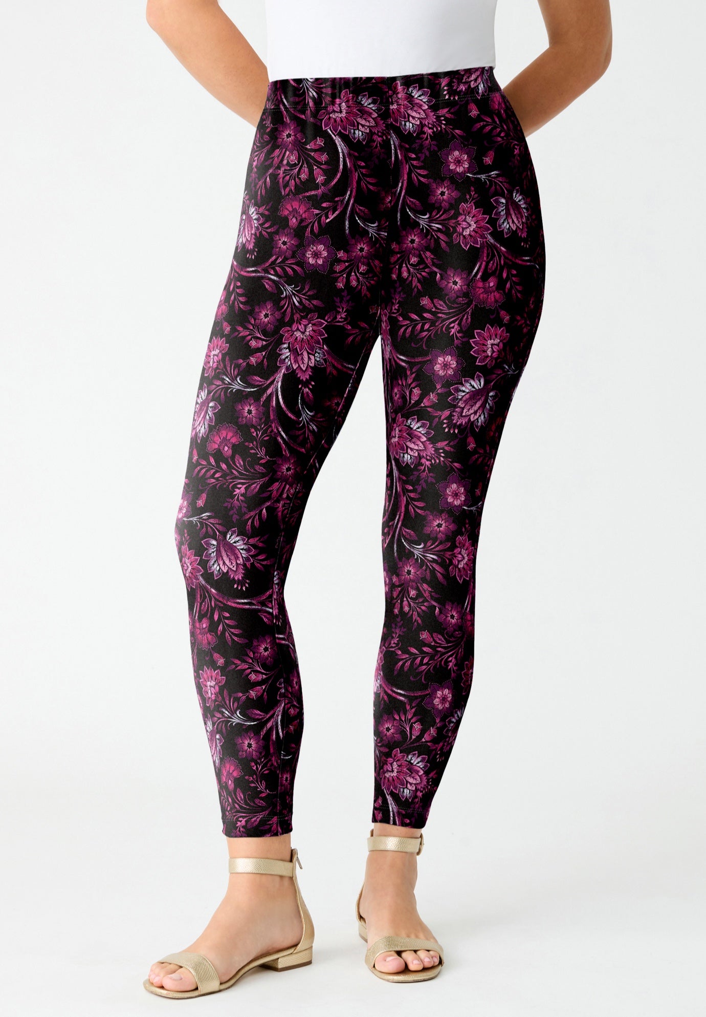 Plus Size Ankle Length Essential Stretch Legging image number 4