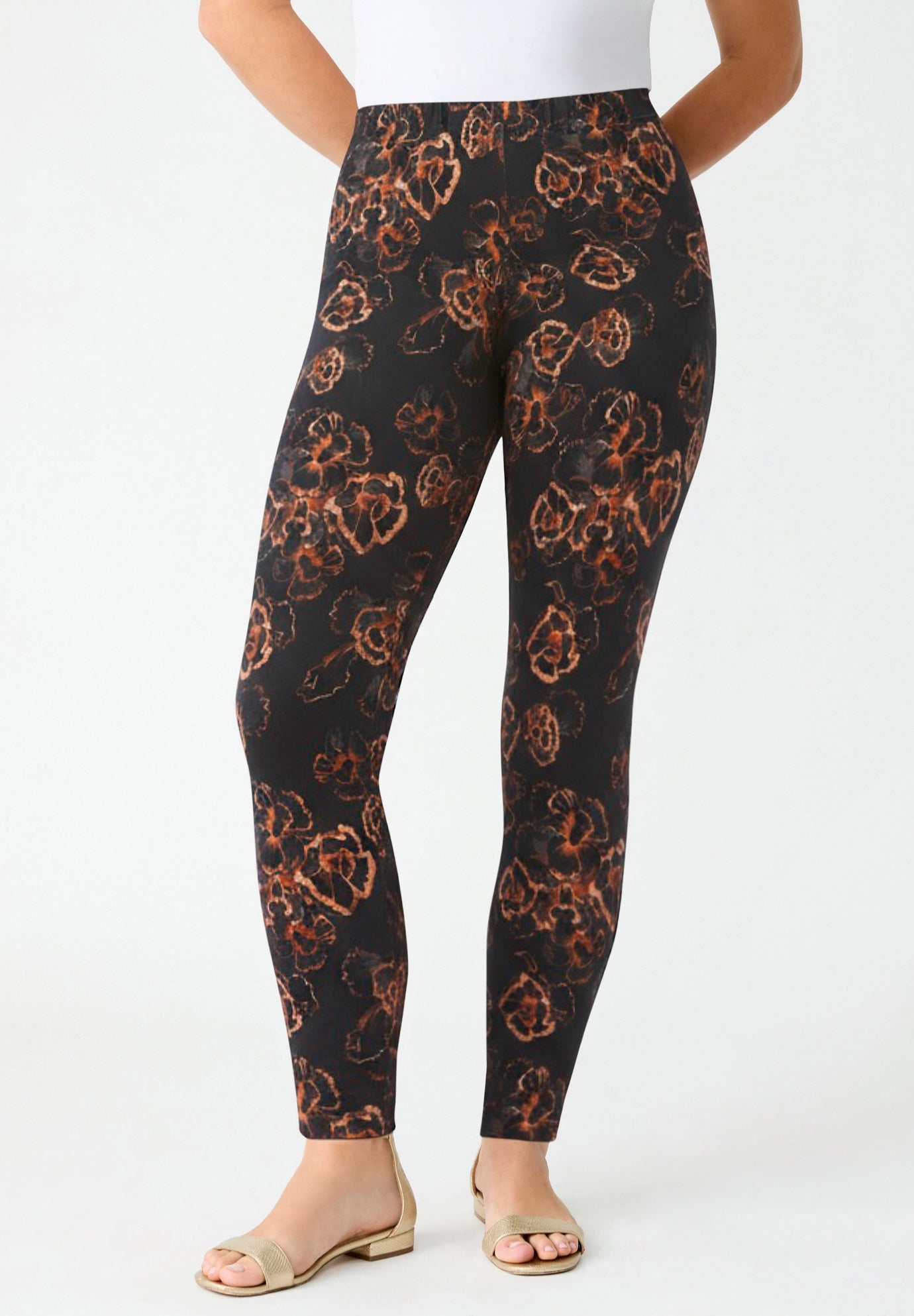 Plus Size Ankle Length Essential Stretch Legging image number 0