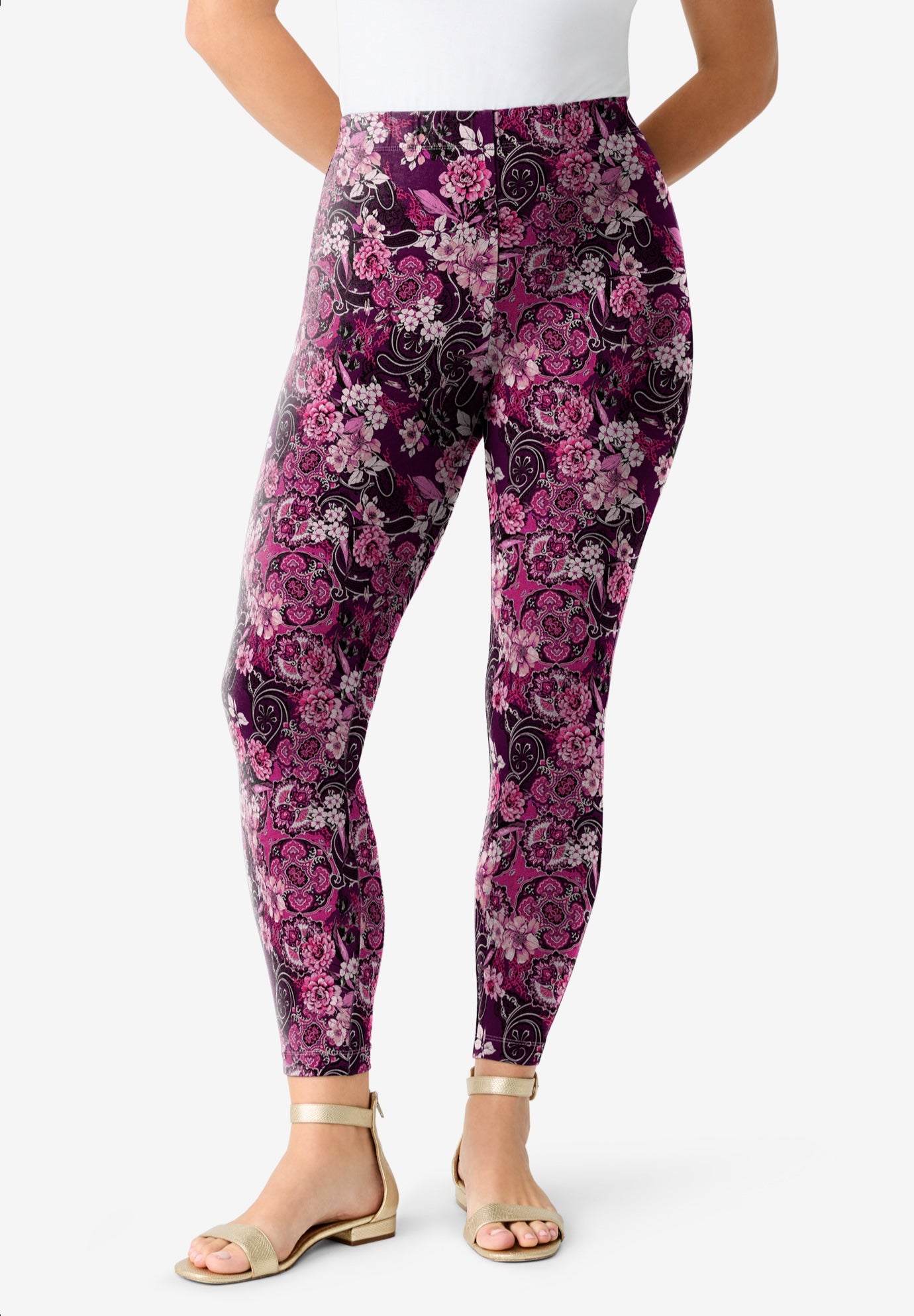 Plus Size Essential Stretch Ankle Length Pull-On Legging image number 0