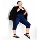 Pull On Cropped Denim Legging image number 3