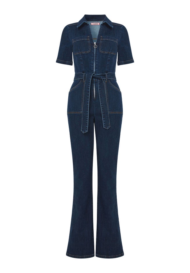 Stretch Denim Jumpsuit image number 4