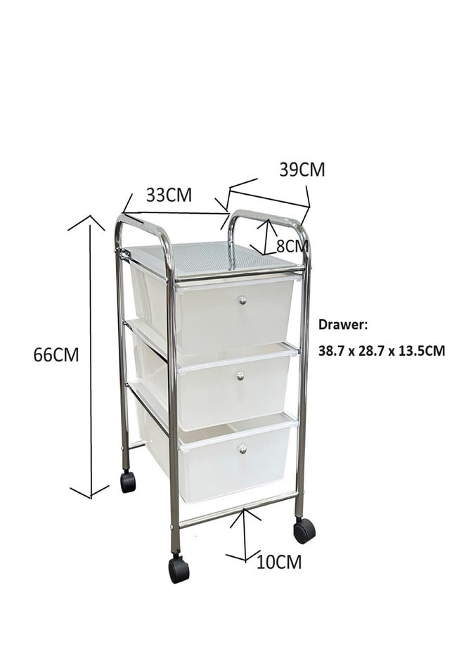 3-Drawer Rolling Storage Cart image number 3