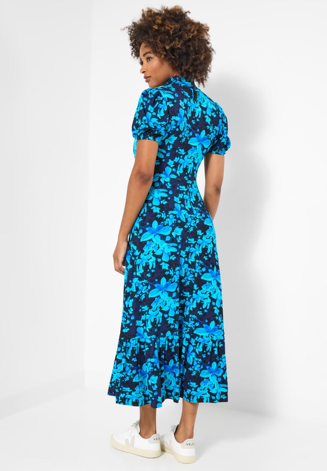 Stretch Knit Mockneck Midi Dress image number 1