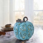 Pre-Lit Carved Resin Pumpkin image number 0