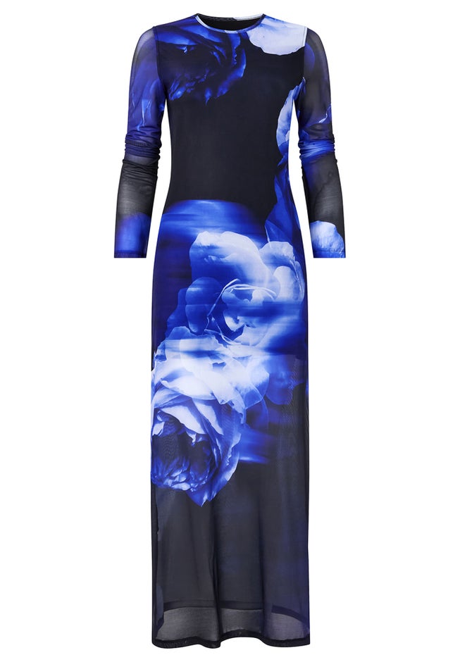 Stretch Mesh Midi Dress image number null