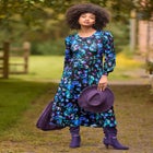 Stretch Knit A-line Midi Dress image number null