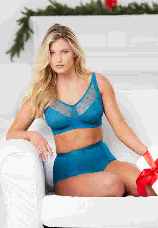 Catherines® Jacquard Polka Dot Wire Free Bra image number 3