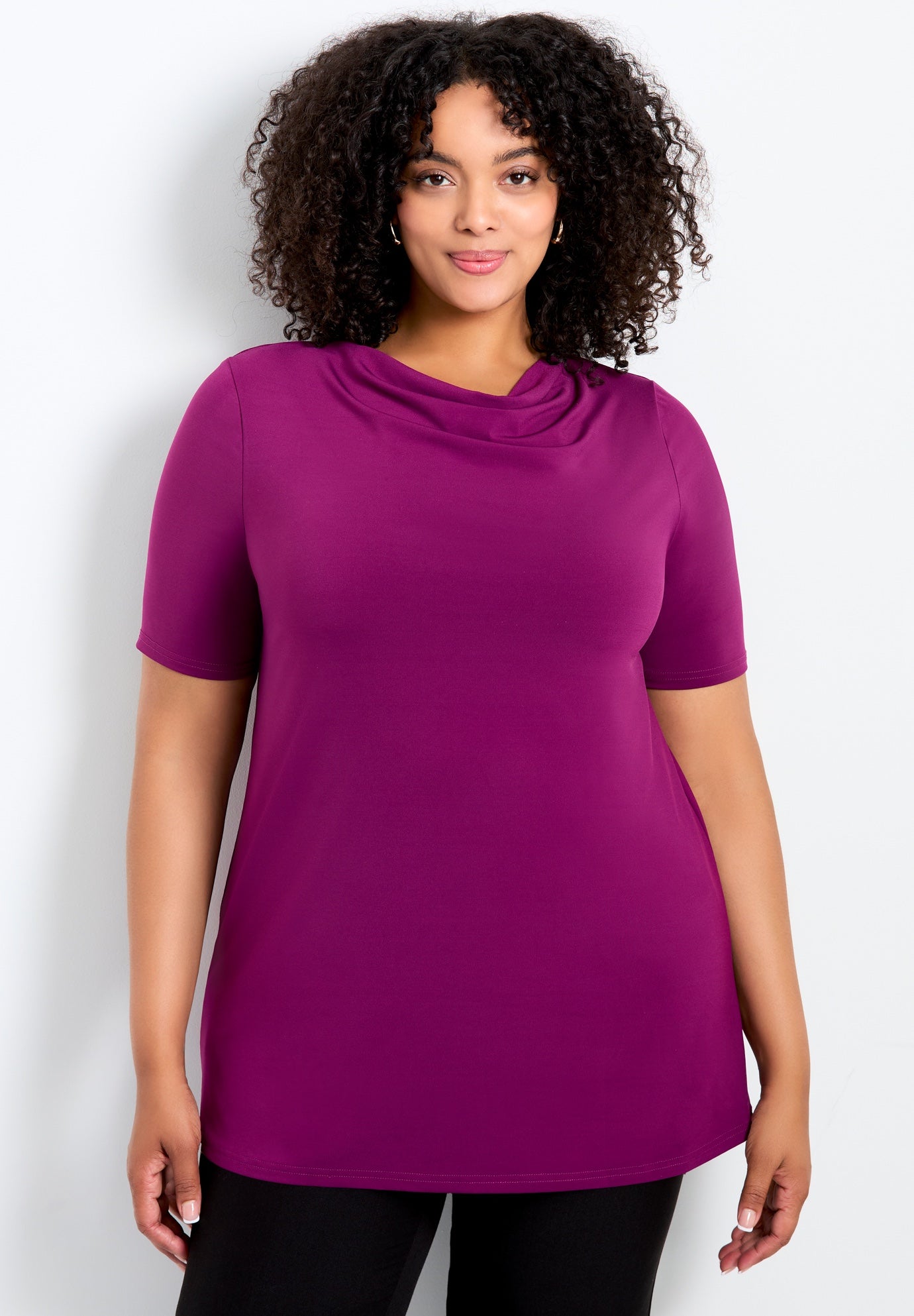 Cowl Neck Short Sleeve Top image number 0