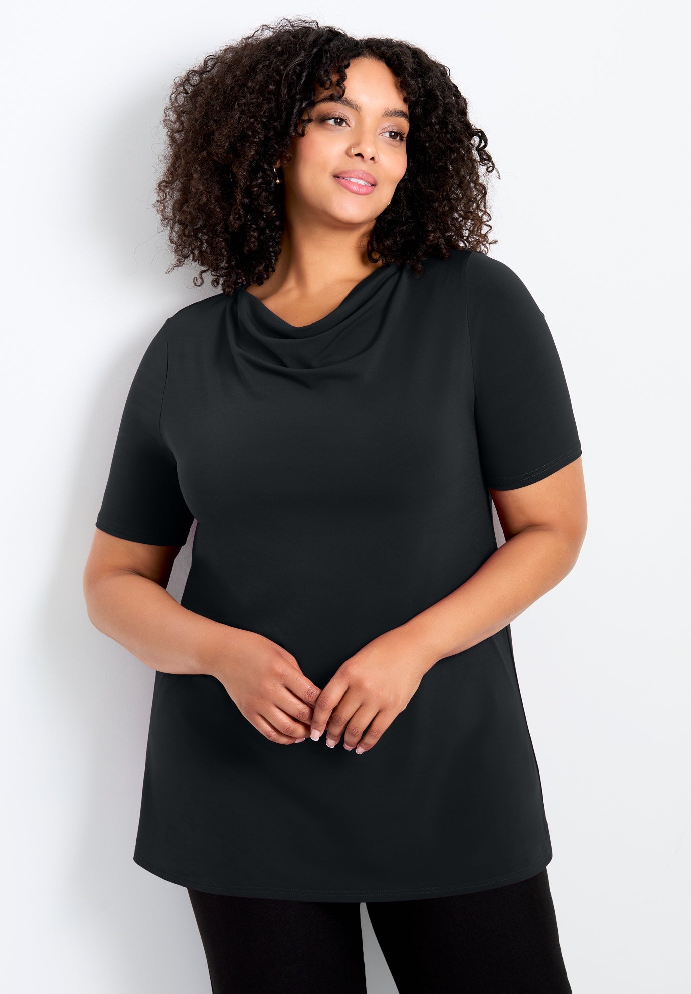 Cowl Neck Short Sleeve Top image number 0