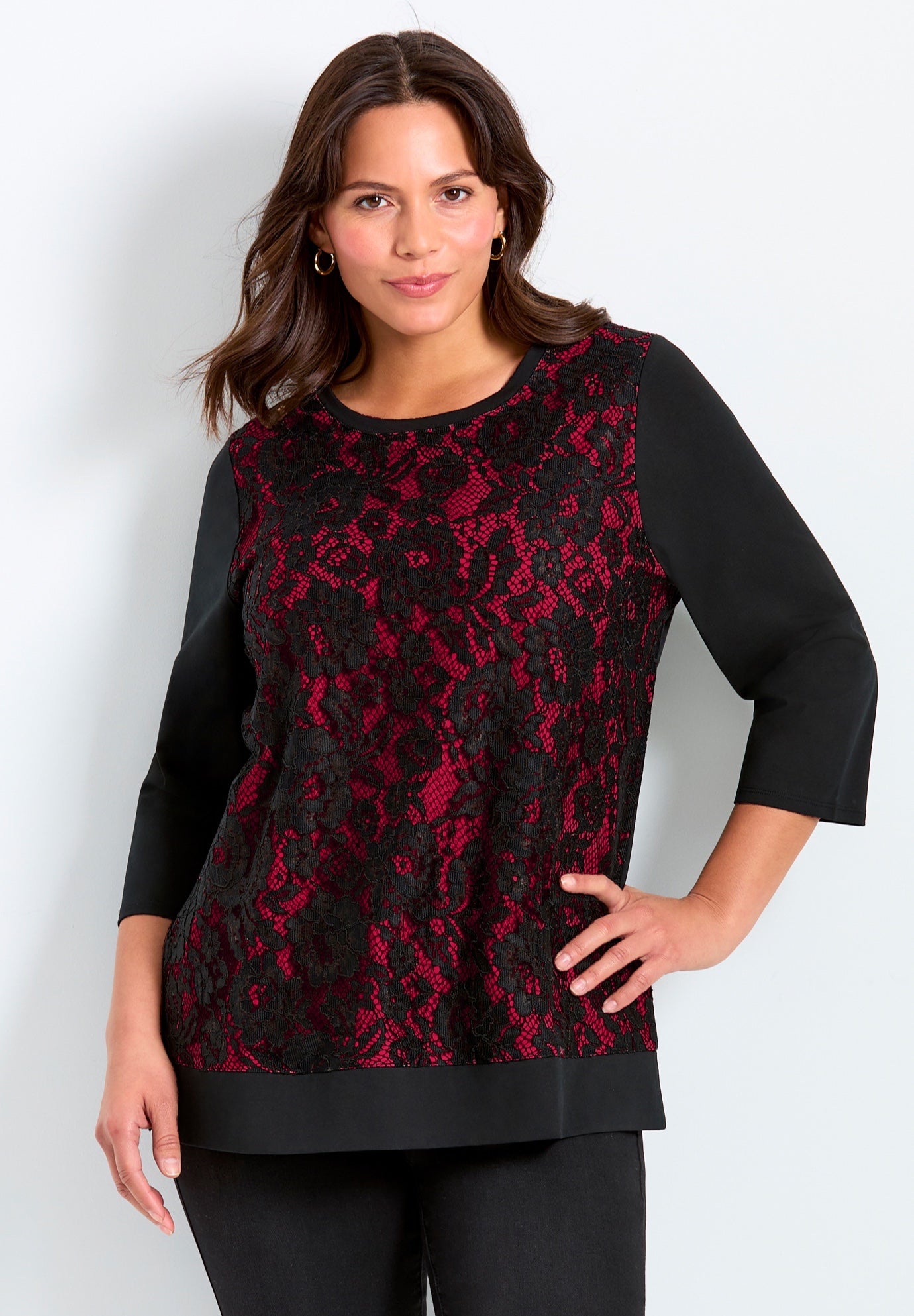 Lace Crewneck Tee image number 0