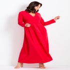 Faux Wrap Flare Maxi Dress image number null