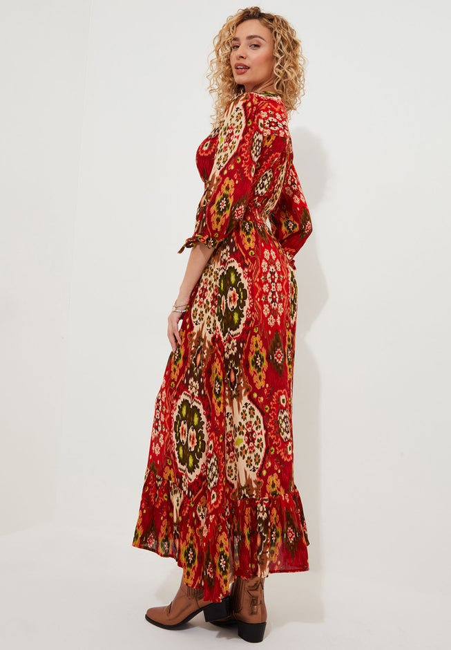 Surplice Flounce Maxi Dress image number 2