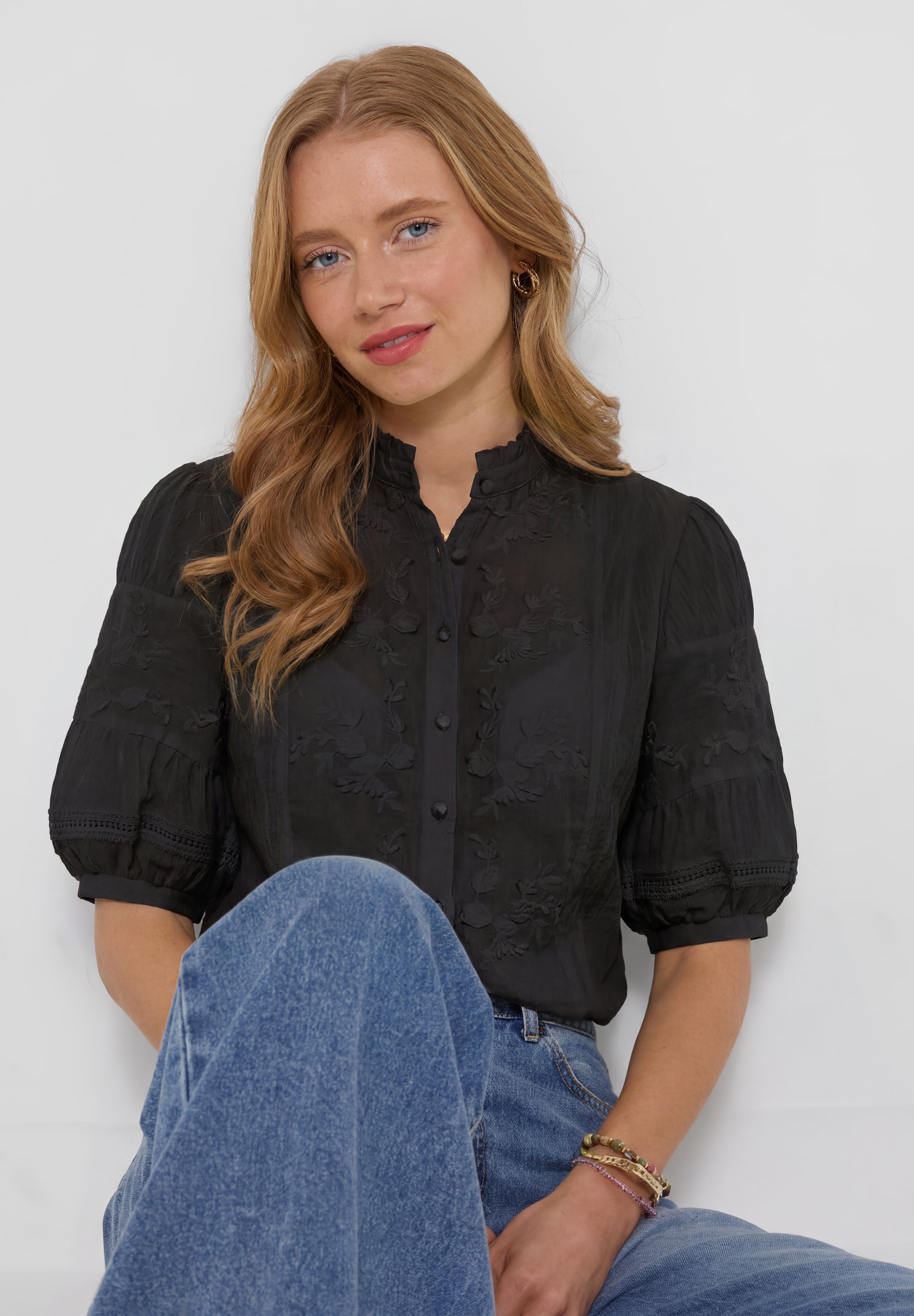 Lace Embroidered Blouse image number 2