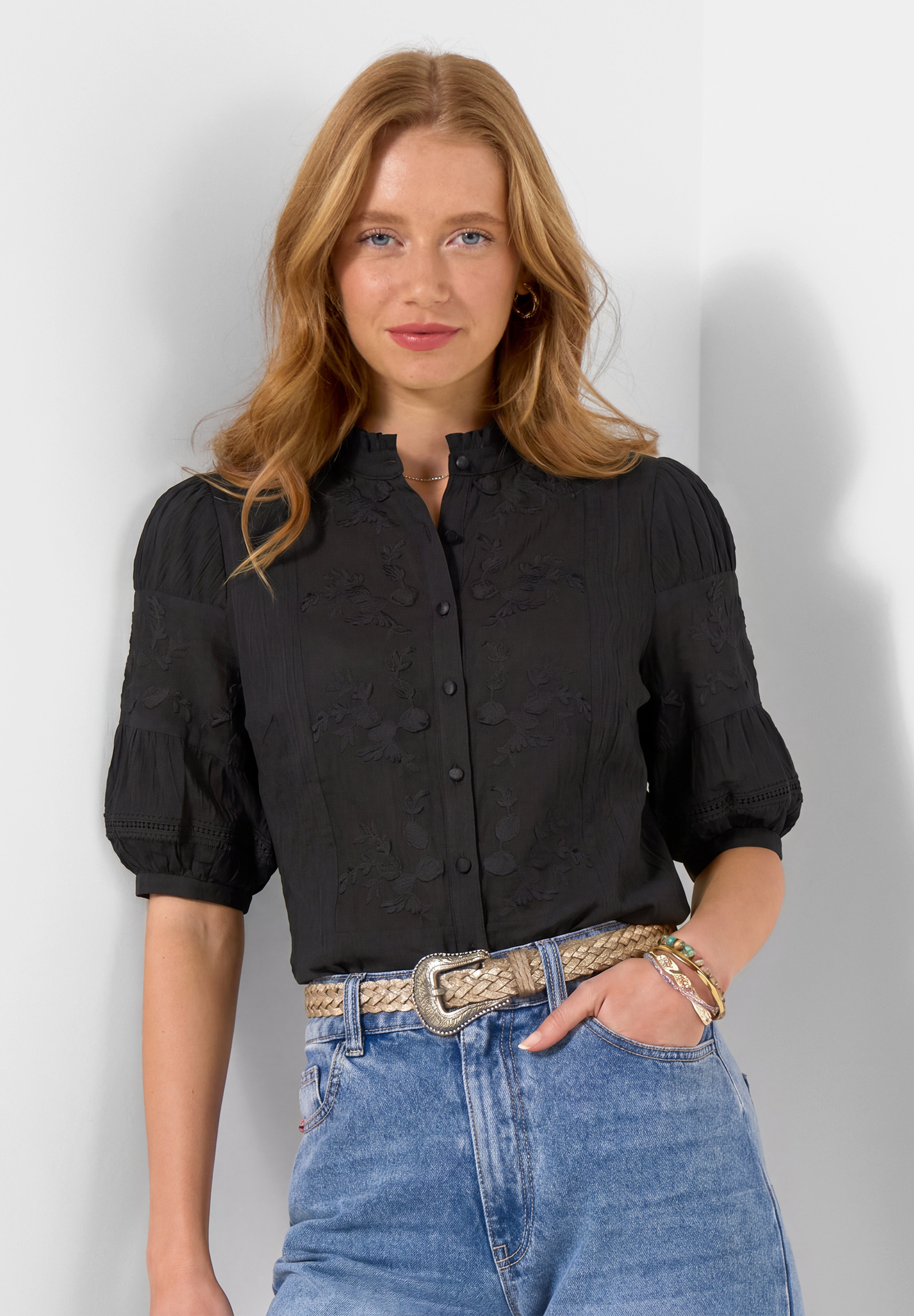 Lace Embroidered Blouse image number 0