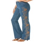 Embroidered Corduroy Flare Trouser image number null
